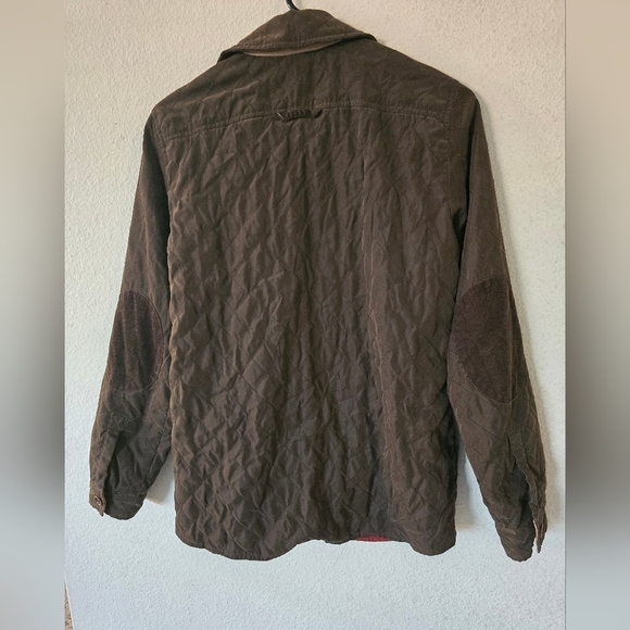 Faconnable Jacket Women XS Brown Quilted Elbow Patch Outerwear Long Sleeve - Picture 11 of 13